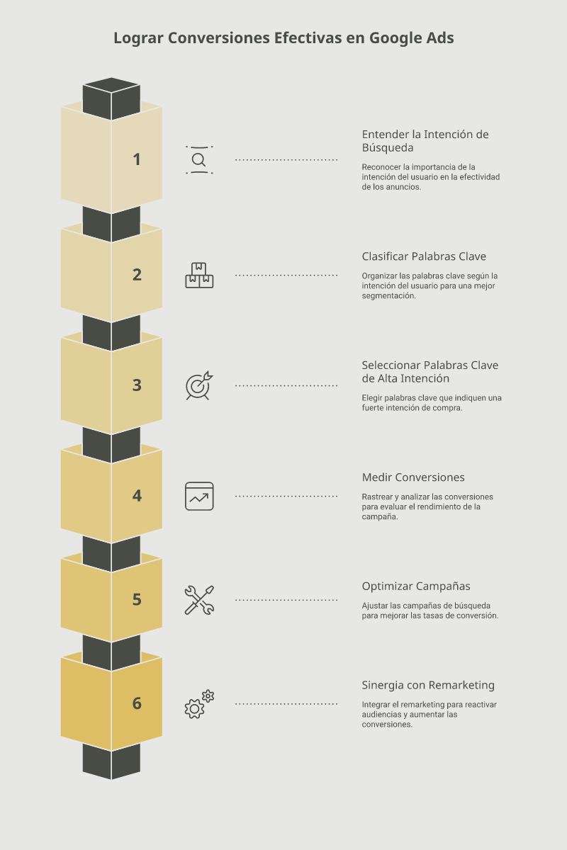 Infografía: Palabras Clave en Google Ads: Clasificación por Intención de Compra