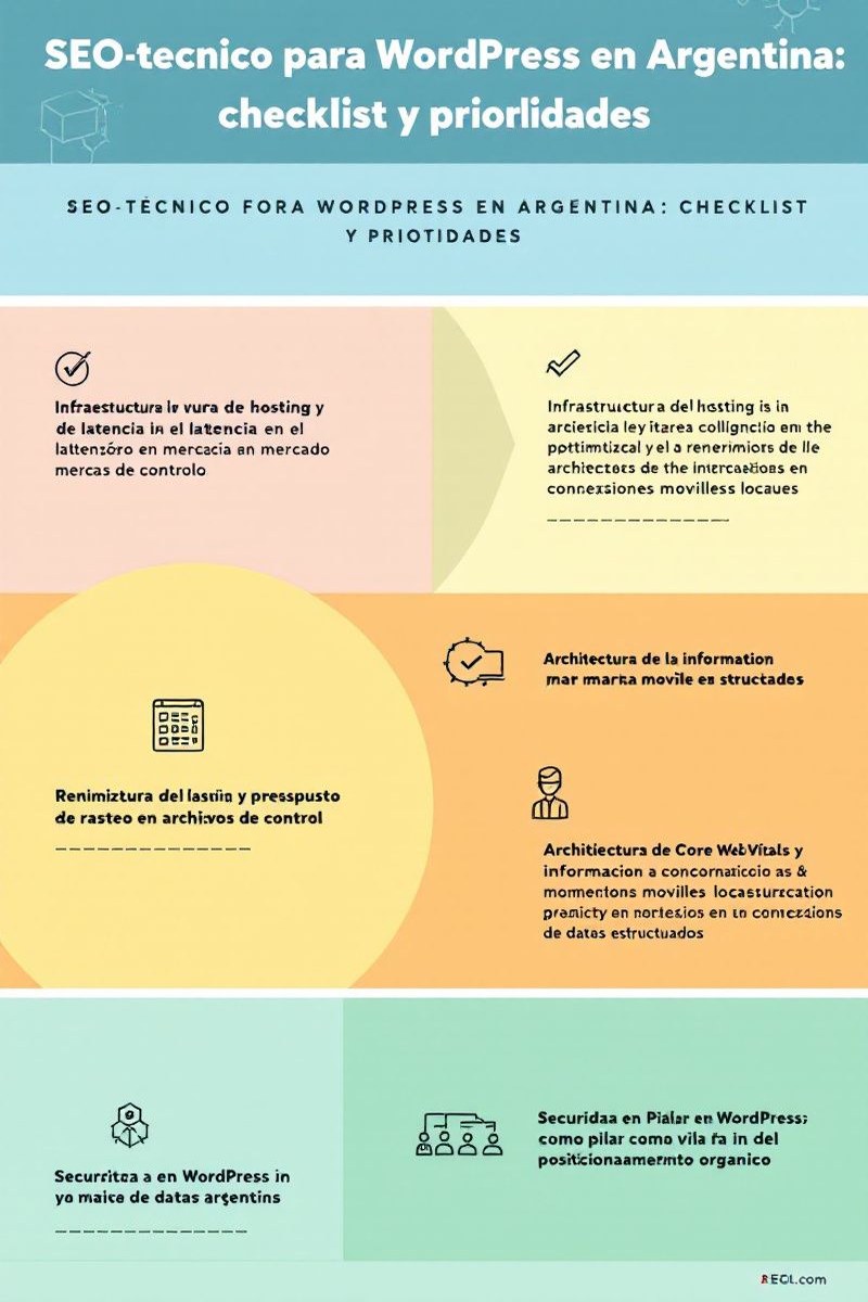 Infografía: SEO técnico para WordPress en Argentina: checklist y prioridades